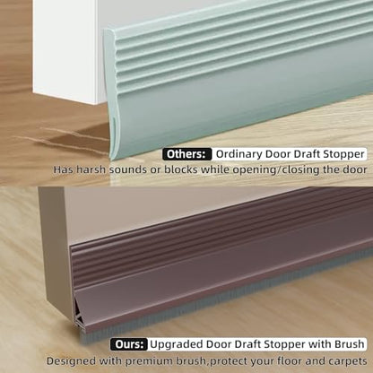 Esufeir 39”Under Door Draft Stopper with Brush,Brown - color: Brown, size: 39" X 1Pack
