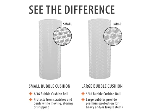 3 Pack Bubble Cushion Roll 12" x 40 Ft, 3/16" Small Bubbles, Perforated Protective Bubble Wrap for Packing Shipping Moving Storage, Clear Plastic, Tear Resistant - size: 12" x 40 Ft