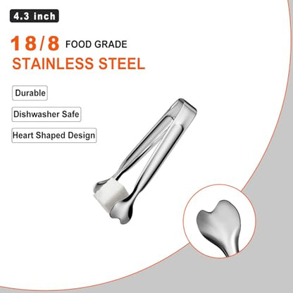Mini Serving Tongs, Anytrp 18-Packs Stainless Steel Sugar Tongs, 4.3inch Ice Tongs Kitchen Appetizers Tongs for Coffee Bar, Tea Party, Desserts Party, Sugar and Ice Bucket - color: Silver, size: 4.3inch-18pcs