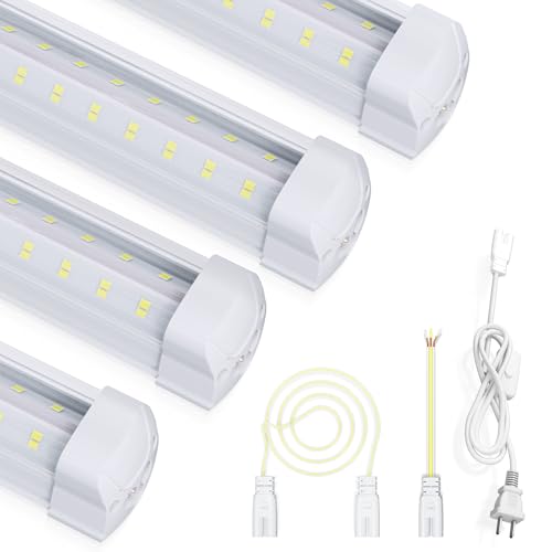 4FT 4 Pack Super Bright LED Shop Lights, 9600LM 60W 6000K Daylight - size: 9600LM-4Pack