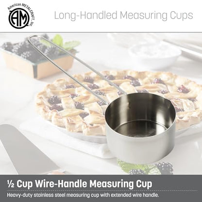 American Metalcraft MCL12 Stainless Steel Measuring Cup, 1/2-Cup - size: 1/2 Cup