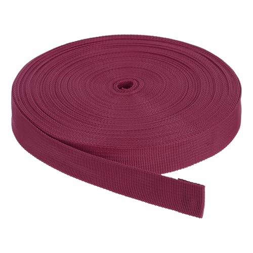 Nylon Webbing Strap, 25 Yards x 1 Inch Polypropylene Webbing Lightweight Strapping Backpack Band for DIY Gear Repair Outdoor Luggage Cargo Straps, Wine Red - color: Wine Red, size: 25 Yards x 1 Inch