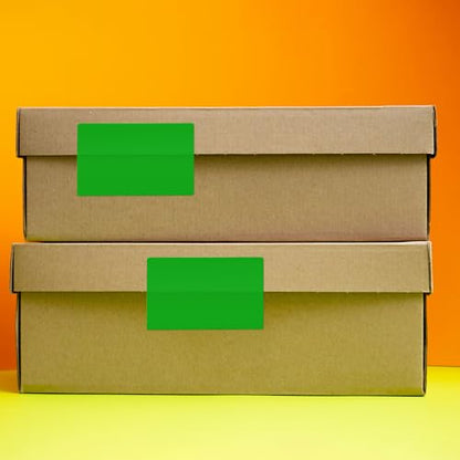 Green Rectangle Labels 3" x 2" Color Coding Stickers Roll 500 Pcs - color: Green