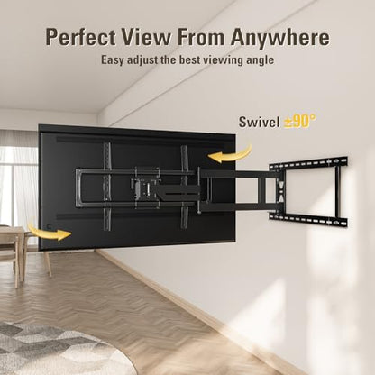 Mounting Dream Long Arm TV Wall Mount for Most 37-75 Inch TVs up to 100lbs - size: For 37"-75" TV, 24" Studs