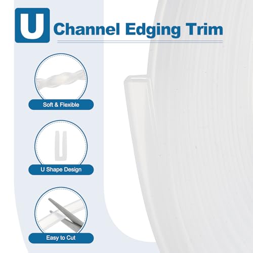 PATIKIL 13Ft U Channel Edging Trim 1/64" Slot Fits 1/256"-1/16" Edge - size: 13Ft Long,1/64" Slot,15/64"Wx1/16"Tx9/64"H