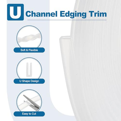 PATIKIL 13Ft U Channel Edging Trim 1/64" Slot Fits 1/256"-1/16" Edge - size: 13Ft Long,1/64" Slot,15/64"Wx1/16"Tx9/64"H