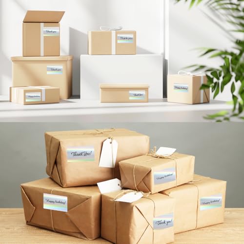 2.25"x1.25" Direct Thermal Labels, Holographic Thermal Printer Labels for Barcode, Self-Adhesive Address Shipping Thermal Label Stickers-1 Roll, 300 Labels, Holographic Silver - color: Holographic Silver, size: 2.25"x1.25"