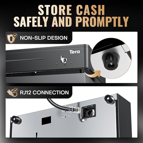 Tera Cash Register Drawer 13 Inch: 4 Bill 6 Coin Media Slot for POS, 330R - size: 13" - 4 Bill 6 Coin