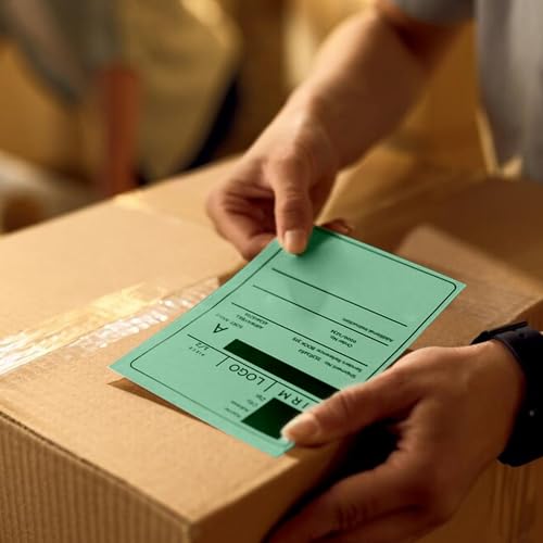 Green Thermal Labels 4 × 6 Inch Waterproof Vinyl Stickers 250 PCS - color: Green