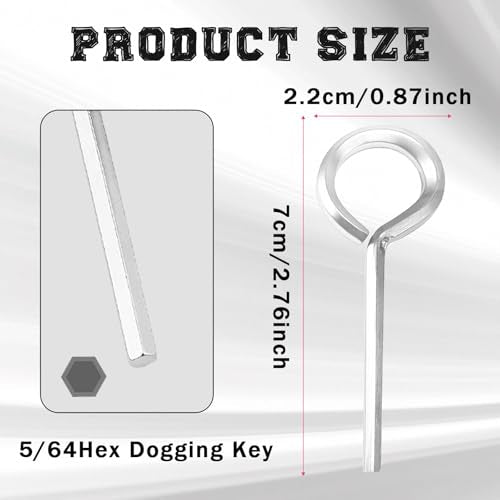 5/64 inch Standard Hex Dogging Key, Silver, 12 Pcs - color: Silver, size: 5/64