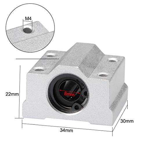uxcell SCS8UU Linear Ball Bearing Slide Block Units, 8mm Bore Dia (Pack of 2) - size: 8mm