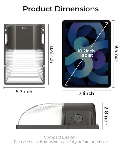 CINOTON 30W LED Wall Pack Light, 5000K 3600LM, Dusk to Dawn Sensor, 4 Pack - size: 4 Pack