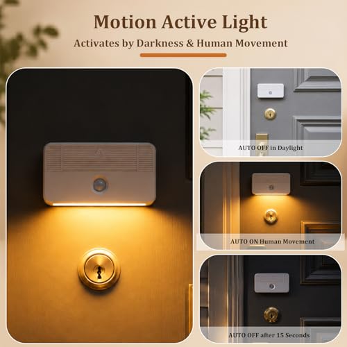 Keyhole Light 2 Pack, Wireless Motion Sensor Door Light with PIR