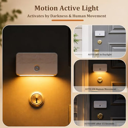 Keyhole Light 2 Pack, Wireless Motion Sensor Door Light with PIR