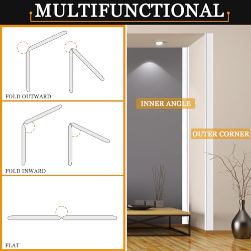 Wall Corner Protector Self-Adhesive Flexible – Durable Rubber, Furniture Edge Guard, Easy to Install, White, Prevents Wall Damage, Ideal for Home or Office Use - size: 0.8in×10.8ft