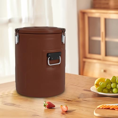 DYNAMI 10 Gal Insulated Food Container,Hot Soup Transport Container Brown - color: Brown, size: 10 Gal