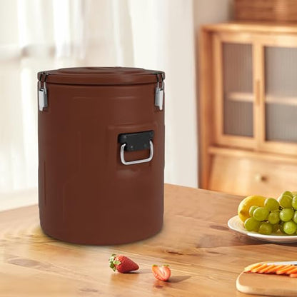 DYNAMI 10 Gal Insulated Food Container,Hot Soup Transport Container Brown - color: Brown, size: 10 Gal