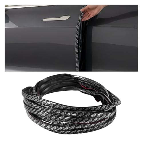 Craedli Car Door Edge Guards, 16.4FT Self-Adhesive PVC Car Door Anti-Collision Trim Strips, Waterproof U-Shaped Auto Exterior Protection Decoration Accessories for Most Cars (CarbonFiber) - color: CarbonFiber