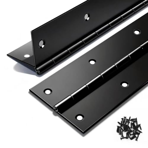 2 Pack Heavy Duty Piano Hinge 12 Inch x 3 Inch, True 0.060'' Thick - color: Black, size: 12 Inch(2PCS)