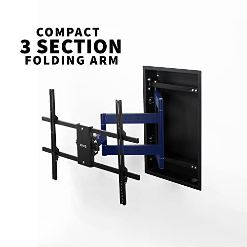VIVO Black 50-75 in Recessed TV Wall Mount, MOUNT-REC01 - size: 50"-75" screens
