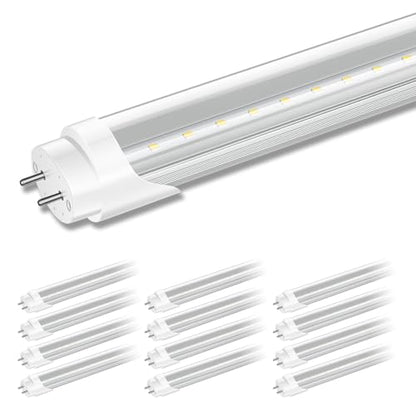 12 Pack T8 LED Bulbs 4 Foot, 24W 3000LM, 6000K, Ballast Bypass
