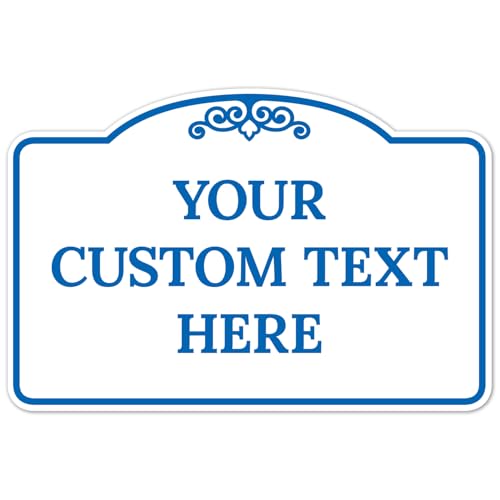 Custom Decorative Sign, Personalized Metal Sign for Business, Driveway, Home, Office Door Plaque, Blue Light Sign, 12x18 Inches, ACM, Made in USA by Sigo Signs - color: White Background, size: 12x18 ACM