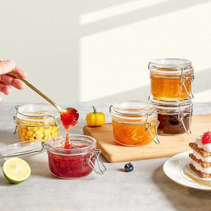 ComSaf Small Mason Glass Jars with Airtight Lids 4 oz 6 Pack Pantry - size: 4 fl oz x 6