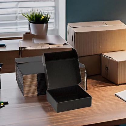 7x5x2 Black Shipping Boxes for Small Business, Packing, 25 Pack - color: Black, size: 7x5x2 inch