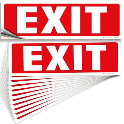 iSYFIX Exit Signs Stickers, 12 Pack, 12x4 Inch - color: Sticker, size: 12 Pk 12x4