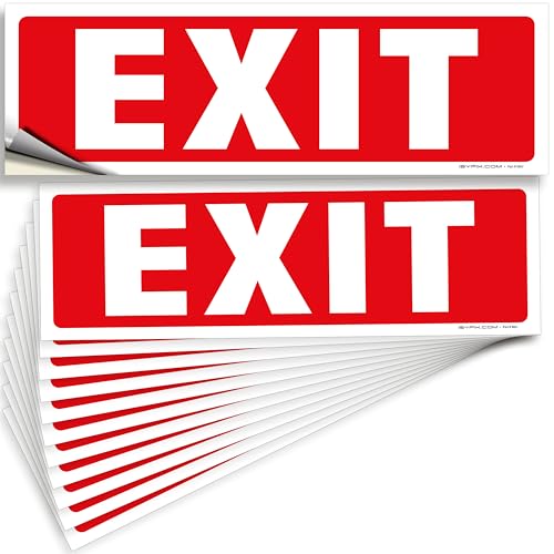 iSYFIX Exit Signs Stickers, 12 Pack, 12x4 Inch - color: Sticker, size: 12 Pk 12x4