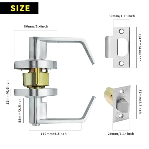 Commercial Bathroom Indicator Lock, Grade 2 Lever, 2-3/4''Backset