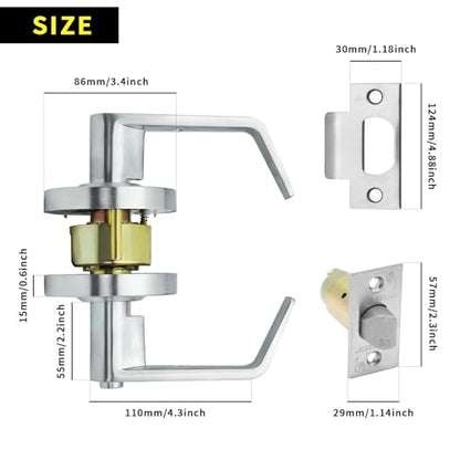 Commercial Bathroom Indicator Lock, Grade 2 Lever, 2-3/4''Backset