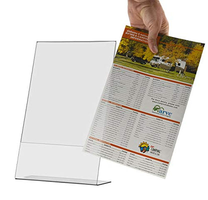 Marketing Holders 2 Pack Sign Holder 8.5" x 14" Countertop Clear Acrylic Side Loading Table Tent Display Stand for Printed Legal Size Paper Photo Display at Medical Office or Restaurants - size: 8.5"w x 14"h