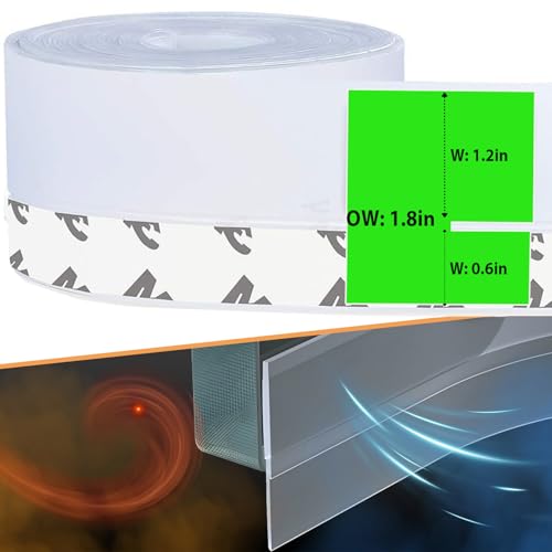 Door Weather Stripping Door Seal Strip, 1.8 in Self Adhesive Clear - color: Transparent, size: 1.8 in-16.5ft