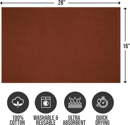 Salon Towels – Pack of 24 (16"x27") 100% Cotton Ring Spun – Ultra Soft, Highly Absorbent Hand Towels – Bulk for Spa, Gym & Salon (Dark Brown) - color: Dark Brown