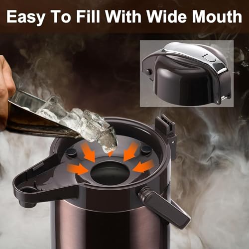 PARACITY Coffee Carafe, 84.5 fl oz/2.5 L Airpot Coffee Dispenser with Pump - color: Gold Brown