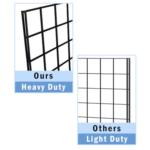 Commercial Grade Gridwall Panels – Heavy Duty Grid Panel for Any Retail Display, 2’ Width x 6’ Height, 3 Gridwall Panels Per Carton (Black Finish) - color: Black, size: 2'x6' (Pack of 3)
