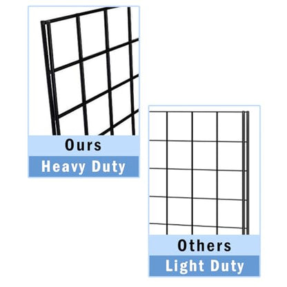 Commercial Grade Gridwall Panels – Heavy Duty Grid Panel for Any Retail Display, 2’ Width x 6’ Height, 3 Gridwall Panels Per Carton (Black Finish) - color: Black, size: 2'x6' (Pack of 3)