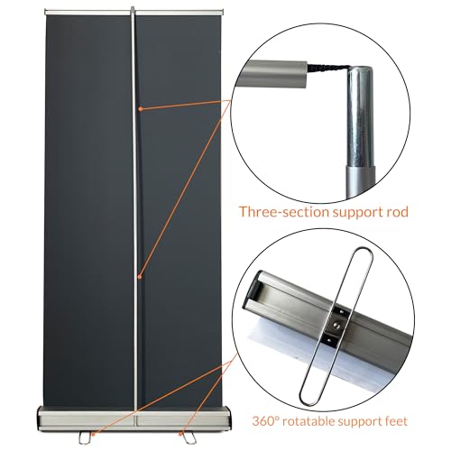 33.5"x80" (1 UNIT) Heavy-Duty Retractable Banner Stand with Padded Canvas Bag (Stand ONLY)