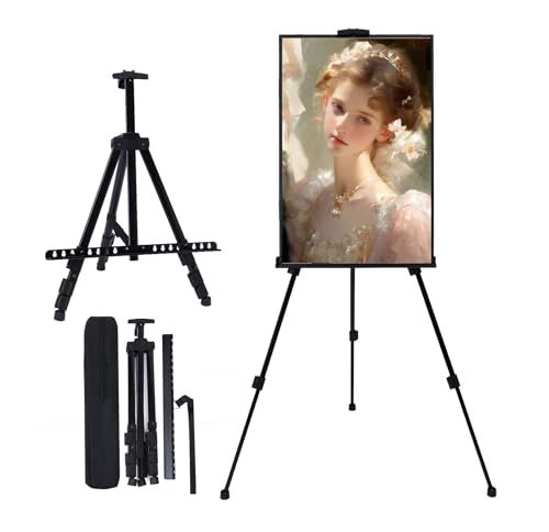 MXG Aluminum Art Easel,Professional Black Display Easel for Painting&Sign - color: black