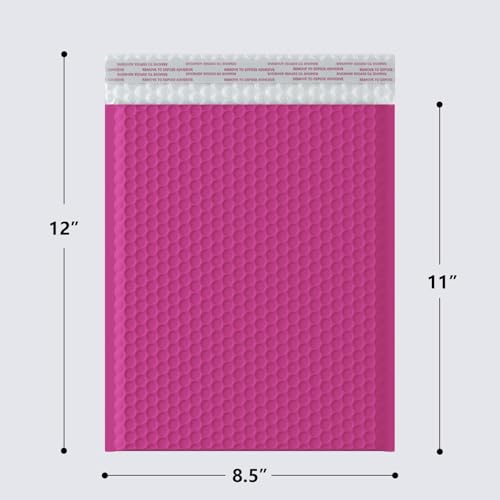 8.5x11 Inch Bubble Mailer 40 Pack, Waterproof Padded Envelopes with Strong Self-Seal Adhesive, Cushioning Shipping Bags with Bright Color for Small Business - Rose Red - color: Rose Red