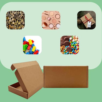 8x4x1 inch Small Shipping Boxes 50 Pack, Brown Corrugated Cardboard Mailers - size: 8x4x1 inch