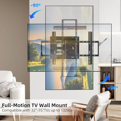 Long Arm TV Wall Mount for 37-75 Inch TVs - size: Fit 32-76 inch