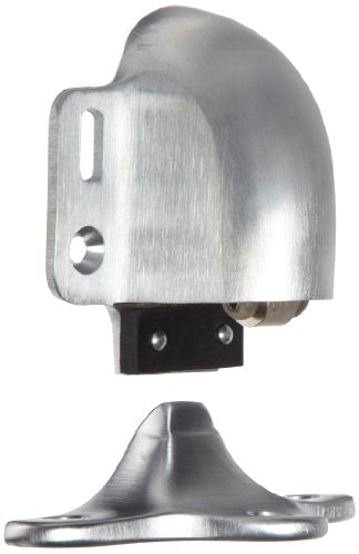 Rockwood 491.26D Brass Floor Mount Automatic Door Holder with Stop, Satin Chrome Plated Finish, 1/2" or Less Door to Floor Clearance, Includes Fasteners for Use with Solid Wood Doors and Wood Floors