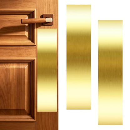 4 x 16 Inches Self Adhesive Door Push Plate,2 Pack - Gold - color: Gold, size: 4 x 16 Inch
