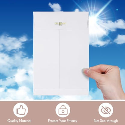 Teling 50 Pcs Manilla Clasp Envelopes Kraft Closure - color: White, size: 5*7.5