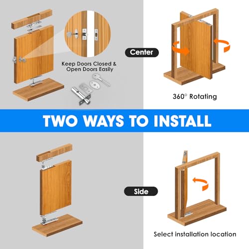 Pisman Pivot Door Hinges Heavy Duty, 360 Rotation for Secret Door - style: Simple Lock Style