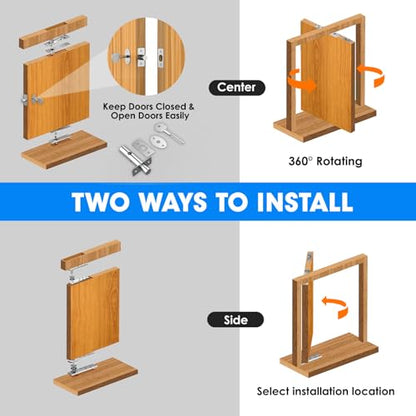 Pisman Pivot Door Hinges Heavy Duty, 360 Rotation for Secret Door - style: Simple Lock Style