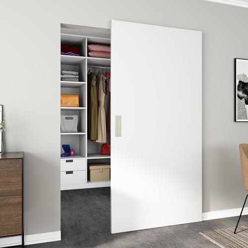JUBEST 42"x84" Flush Concealed Barn Door with Soft Close Hardware Kit - size: 42"x84"