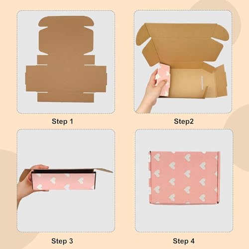 Recyclable Cardboard Small Gift Mailer Boxes for Shipping Packaging Craft Mother's Day Gifts Giving Products (Pink, 9 x 6 x 2 Inch) - color: Pink, size: 9 x 6 x 2 Inch